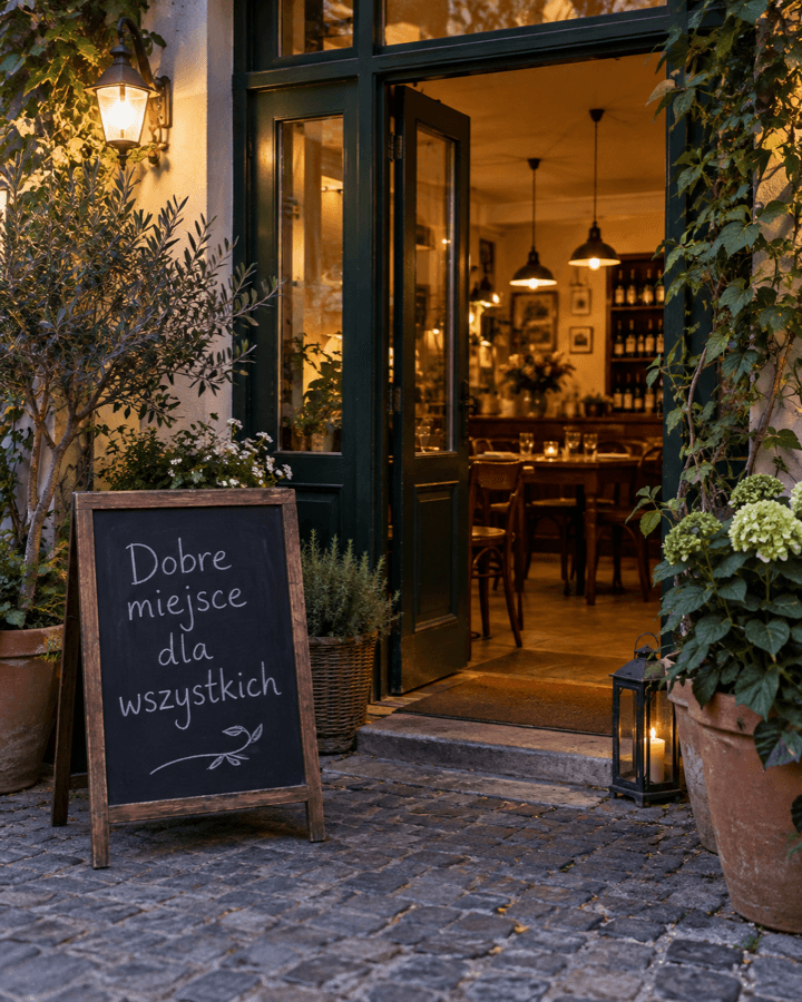 Gościnne wejście do restauracji