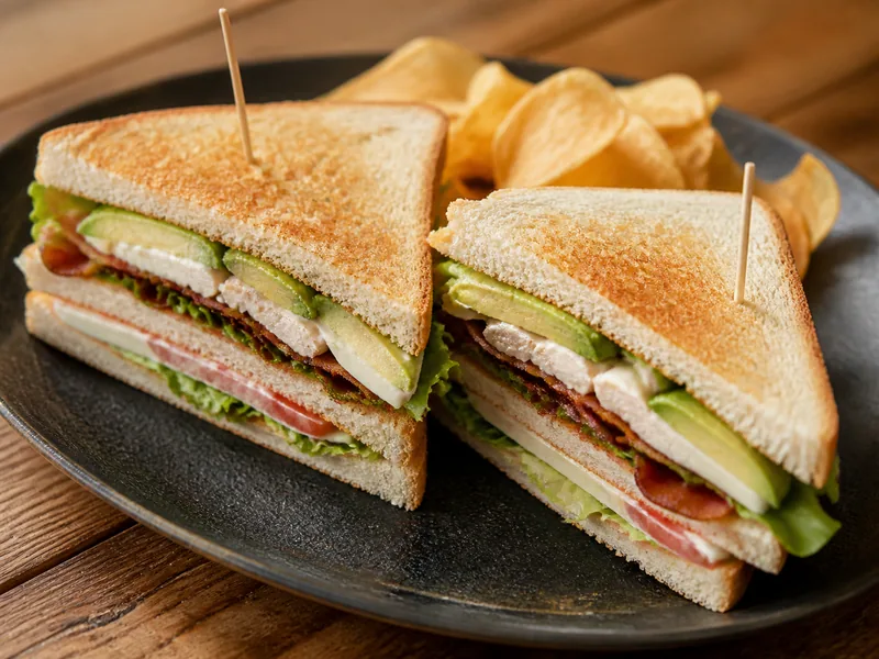 Danie Club sandwich z mozzarellą i awokado