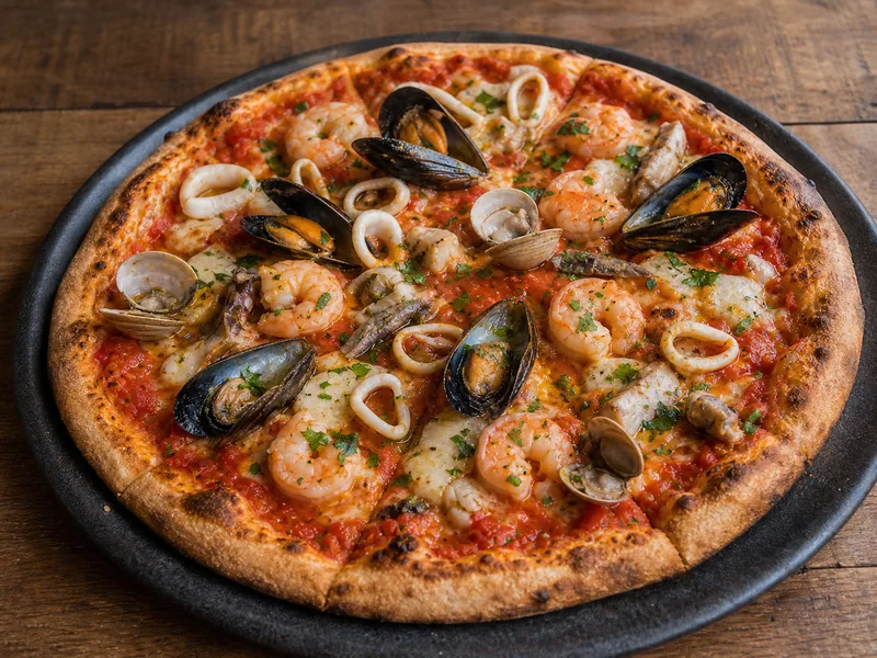 Danie Pizza z owocami morza