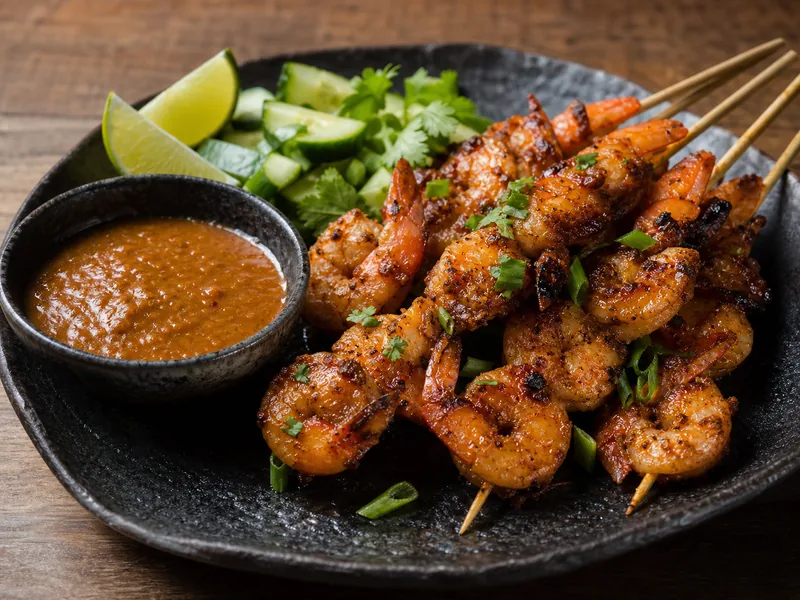 Danie Satay z krewetkami