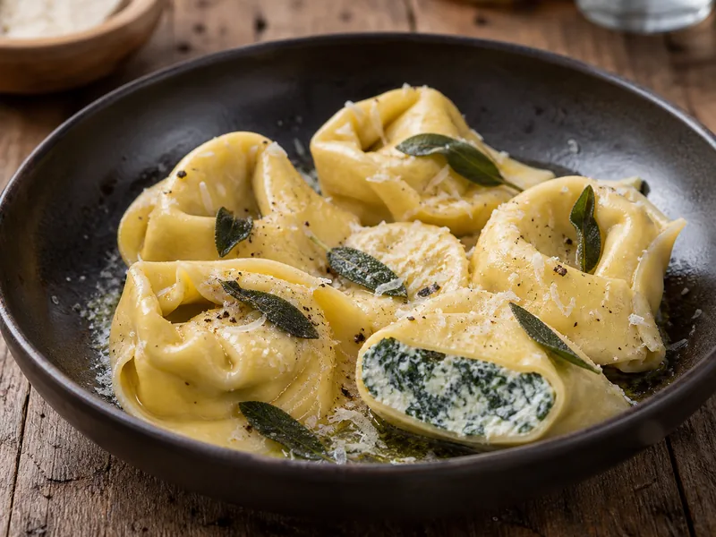 Danie Tortelloni ze szpinakiem